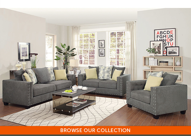 Gray Sofa and Loveseat